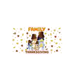 family thanksgiving bluey bingo heeler svg
