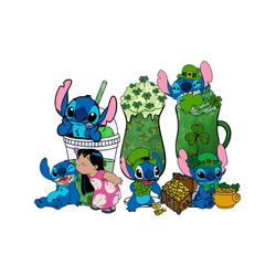 lilo and stitch green patrick day leprechaun drinks png