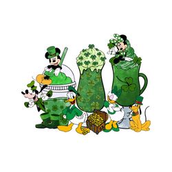 donald daisy duck green patrick day leprechaun drinks png