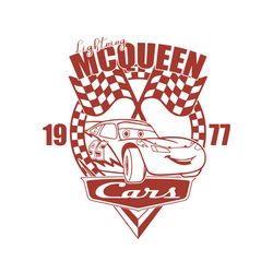 disney checkered cars lightning mcqueen est 1977 svg