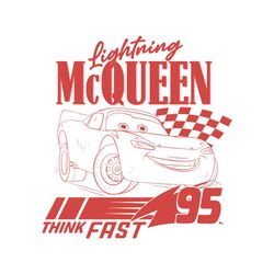 disney cars racing lightning mcqueen think fast svg
