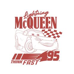 disney cars think fast 95 lightning mcqueen svg