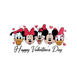 mickey friends face happy valentine day svg