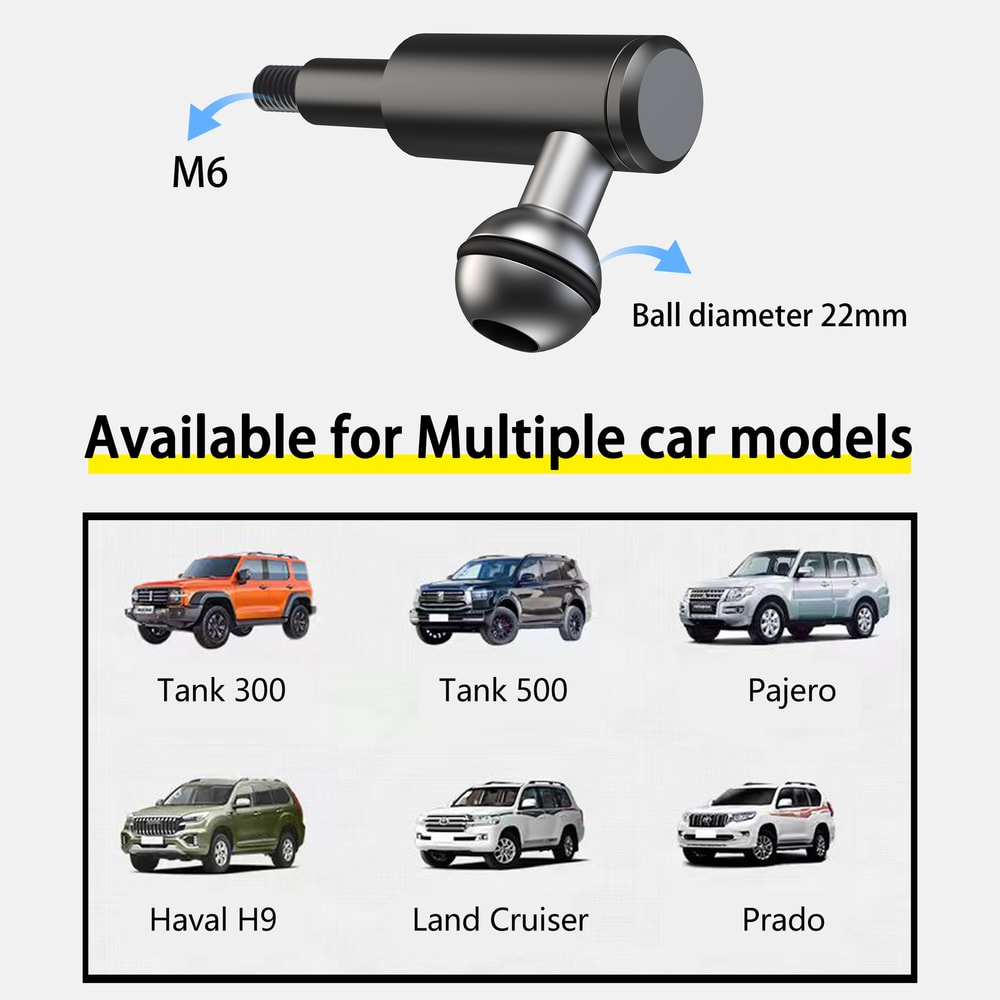 Universal Car A-Pillar Phone Holder, Mount for Trucks, Off-Road Vehicles, Armrests, Handrails, Fits Phones and Tablets