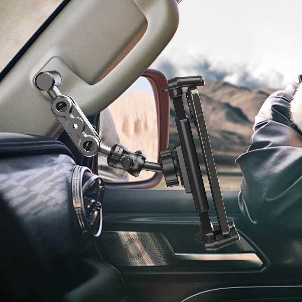 Universal Car A-Pillar Phone Holder, Mount for Trucks, Off-Road Vehicles, Armrests, Handrails, Fits Phones and Tablets