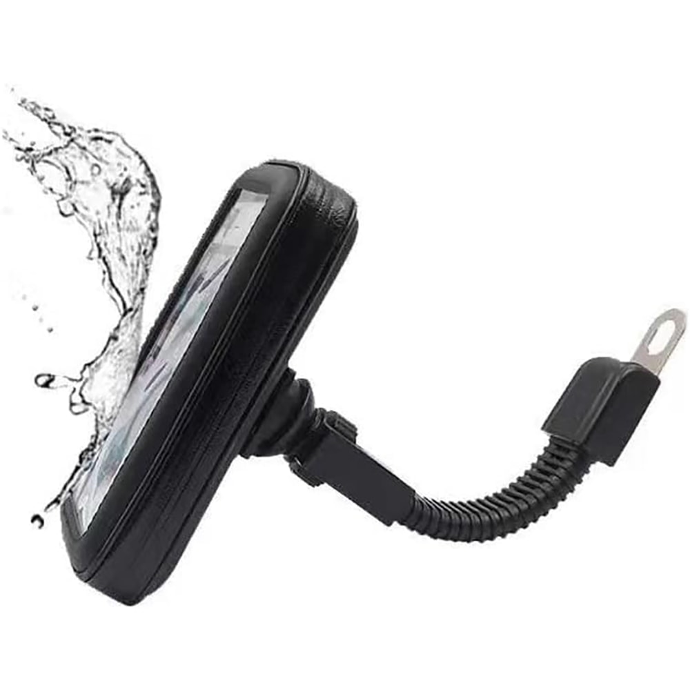 Waterproof Motorcycle Phone Mount Holder With Rain Cover Rotation Motorbike Rearview Mirror Mount F 4