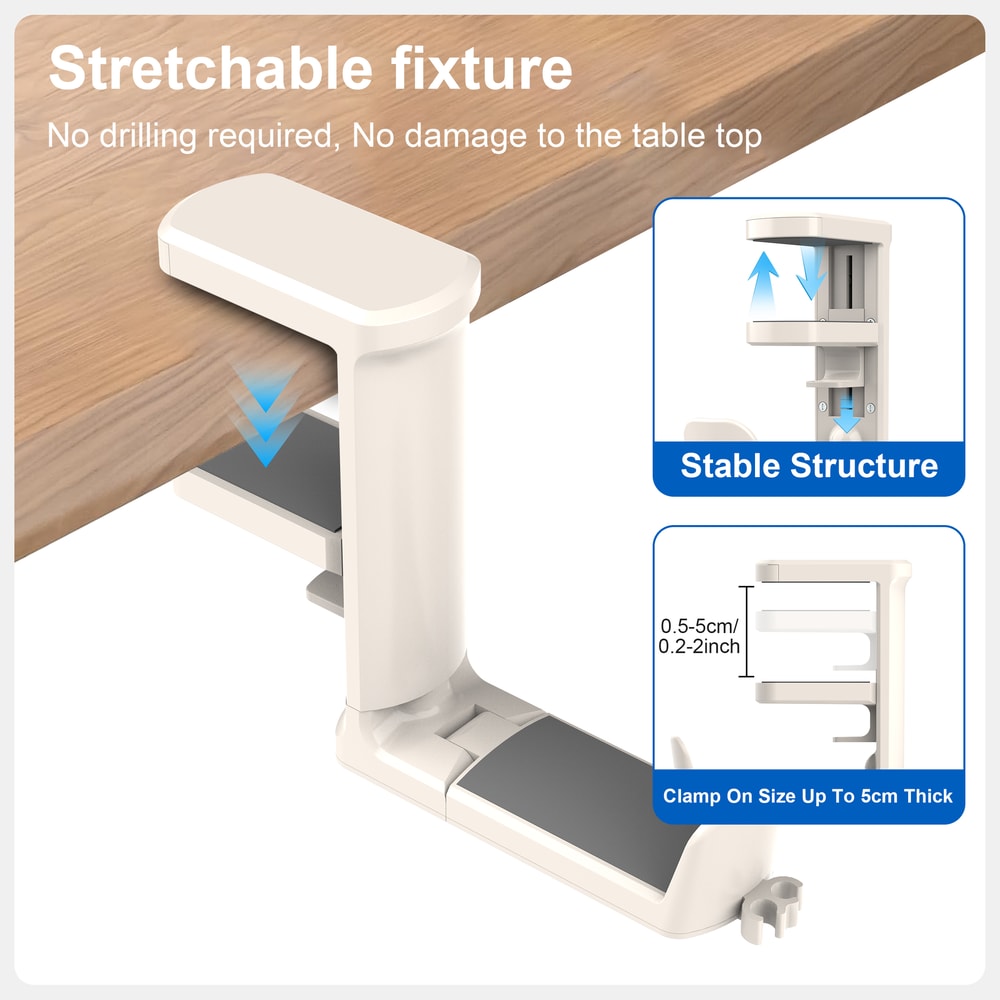 Rotating Under Desk Cup Holder And Headphone Hanger With Wire Holes For Phone Pen And Cup 3