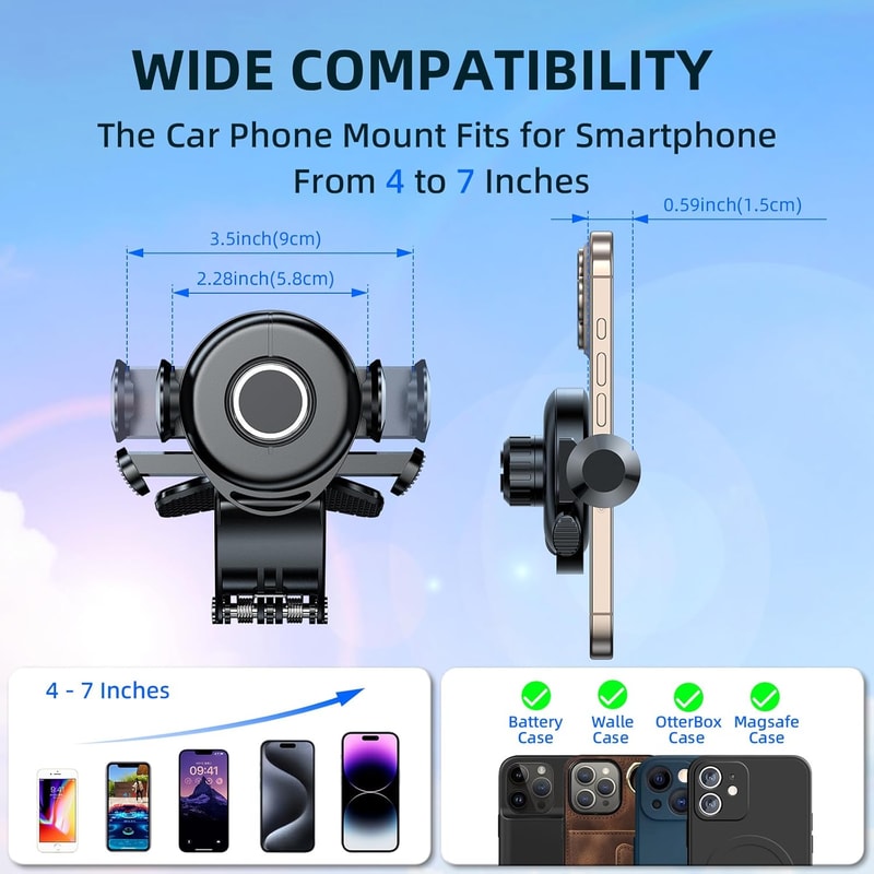 Clip Mount Stand for Car, Dashboard Cell Phone Holder, Convenient and Secure