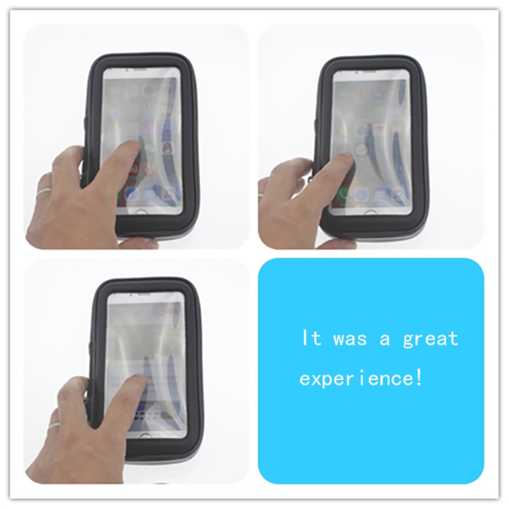Waterproof Bike Phone Holder, Motorcycle Phone Mount, Fully Enclosed Touch Sensitive Design, Compatible with All Phones