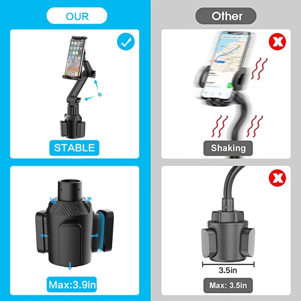 Adjustable Tablet Car Mount Holder Cup Holder Base For Tablets In Car With Heavy Duty Design 3