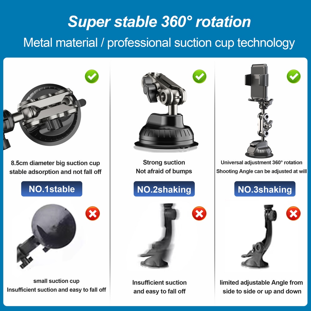 Universal Magic Arm Suction LRBH Car Phone Mount Video Recording Holder 4