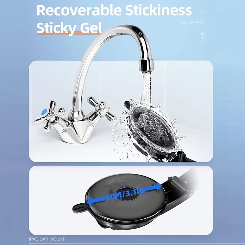 Car Dashboard Tablet Holder, Suction Mount for Tablets