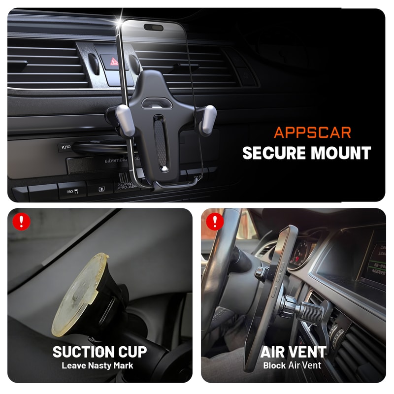 Sturdy CD Slot Phone Mount with One Hand Operation Design, Compatible with All Smartphone Mobile