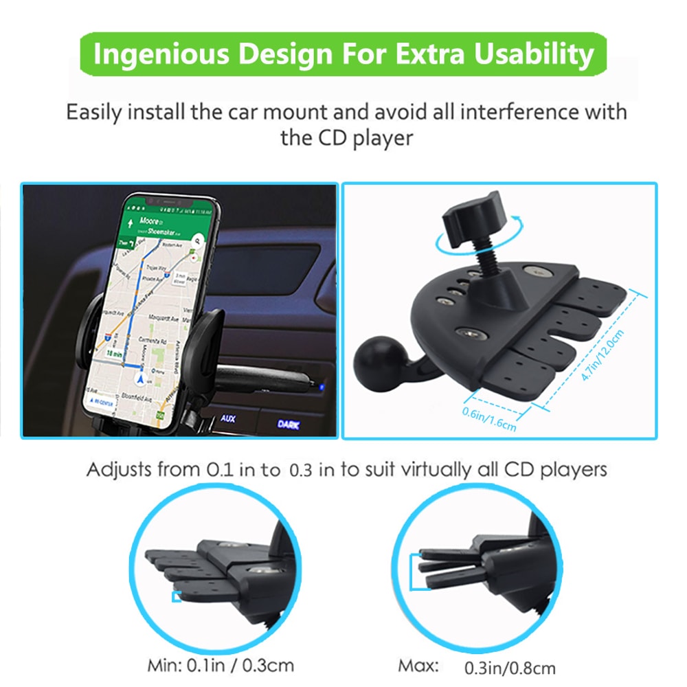 Phone Mount Holder For Apple IPhone CD Slot Car Mount Secure And Convenient 4