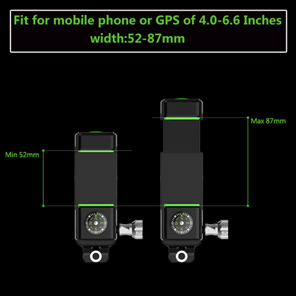 Universal Bike Phone Mount Motorcycle Handlebar Cell Phone Holder With Compass 2
