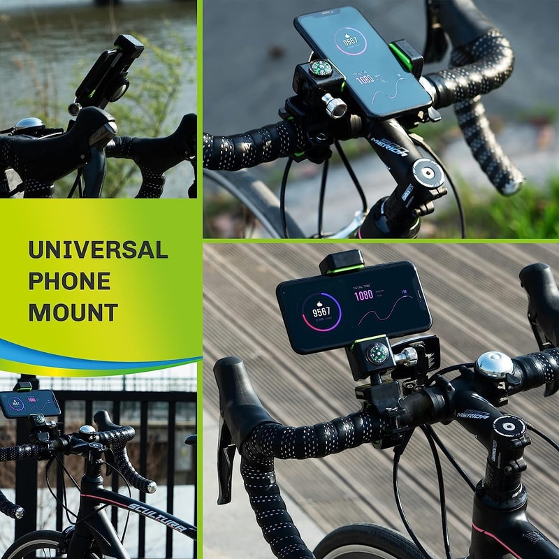 Universal Bike Phone Mount Motorcycle Handlebar Cell Phone Holder With Compass 4