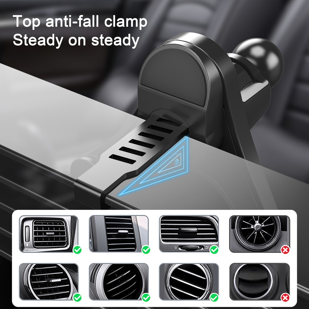 Magnetic Car Phone Holder Mount Fits For MagSafe Car Strong Magnets Easy Install Never Blocks Vent 2