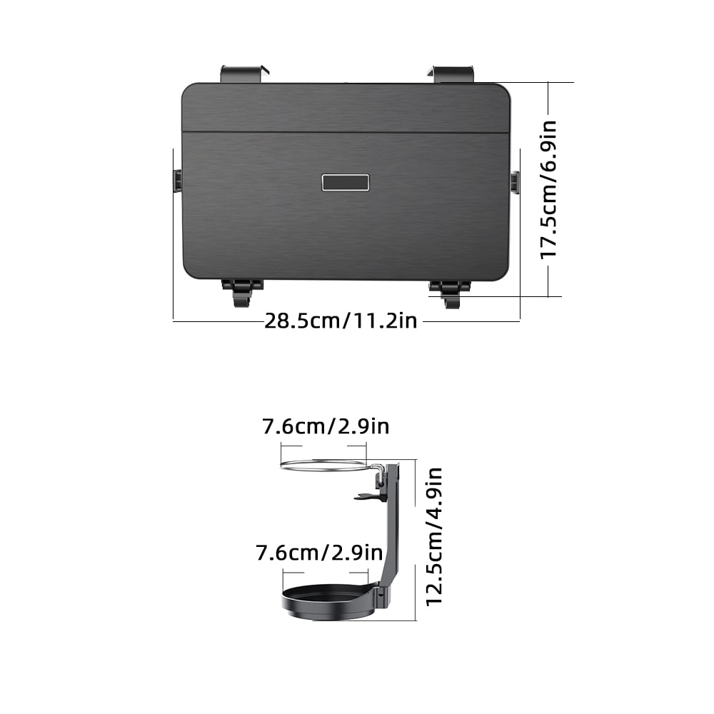 Backseat Organizer With Foldable Tray Dual Cup Holders Phone Slot Lrbh Premium Plastic Vehicle Seat 5