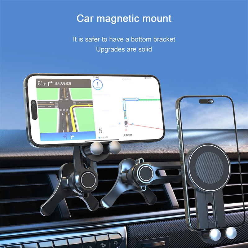Strengthened Magnetic Car Phone Holder Magnetic Phone Mount For Car Compatible With Magsafe Not Blo 5