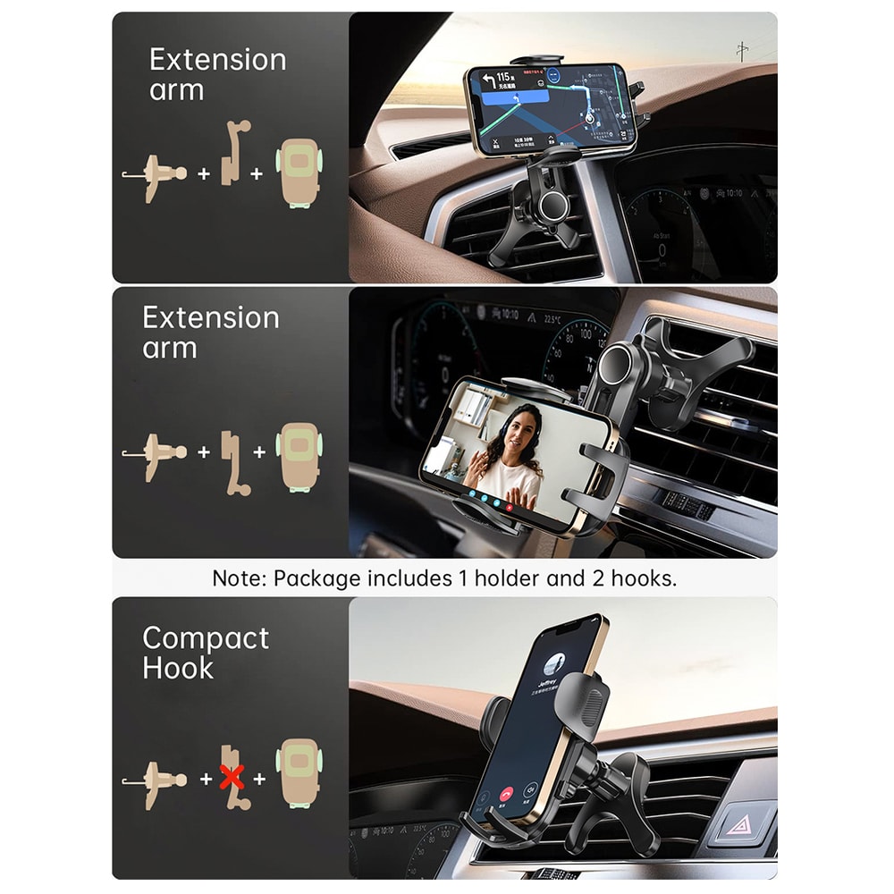 Never Blocking Vent Car Vent Phone Mount Universal Extension Clip Air Phone Holder Enjoy Comfort Of 5