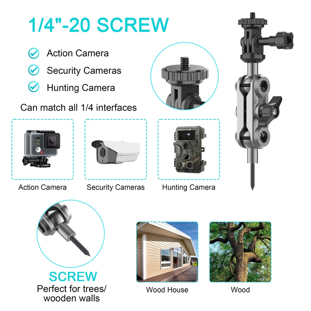 Adjustable Holder For Trail Cameras Mounting Bracket With Threaded Insert Outdoor Hunting Gear Acce 2