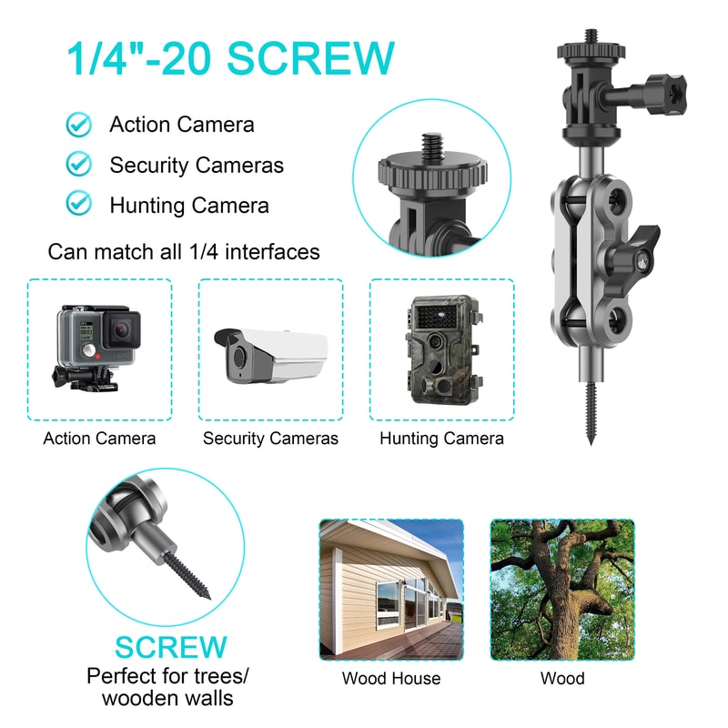 Adjustable Holder For Trail Cameras Mounting Bracket With Threaded Insert Outdoor Hunting Gear Acce 2
