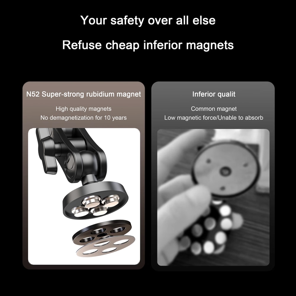 Adjustable Dual Ballhead Magic Arm Phone Mount Magnetic Base For Any Ferrous Metal Surface 4