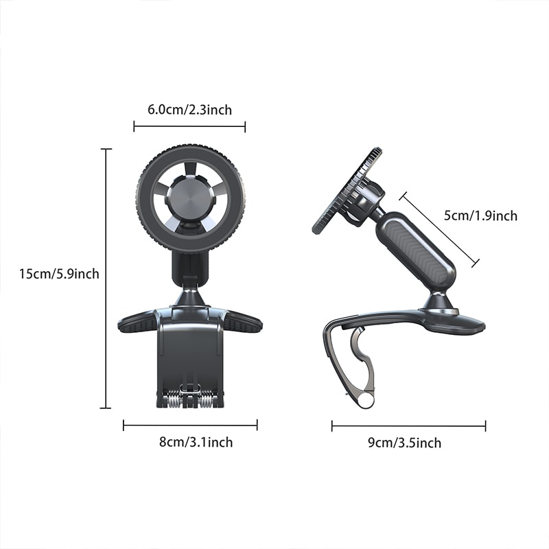 Car Phone Holder Magnetic Rotation Dashboard Clip Strong Compression Clamp For Smartphones 2