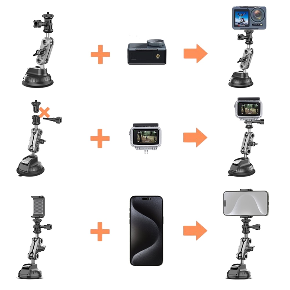 Camera Holder Stand With Phone Bracket For Dash Cam GPS Driving DVR And VLOG Recording 2