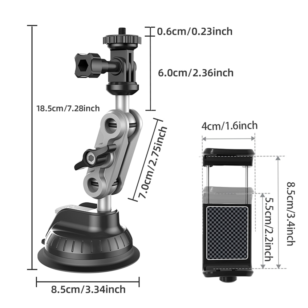 Camera Holder Stand With Phone Bracket For Dash Cam GPS Driving DVR And VLOG Recording 3