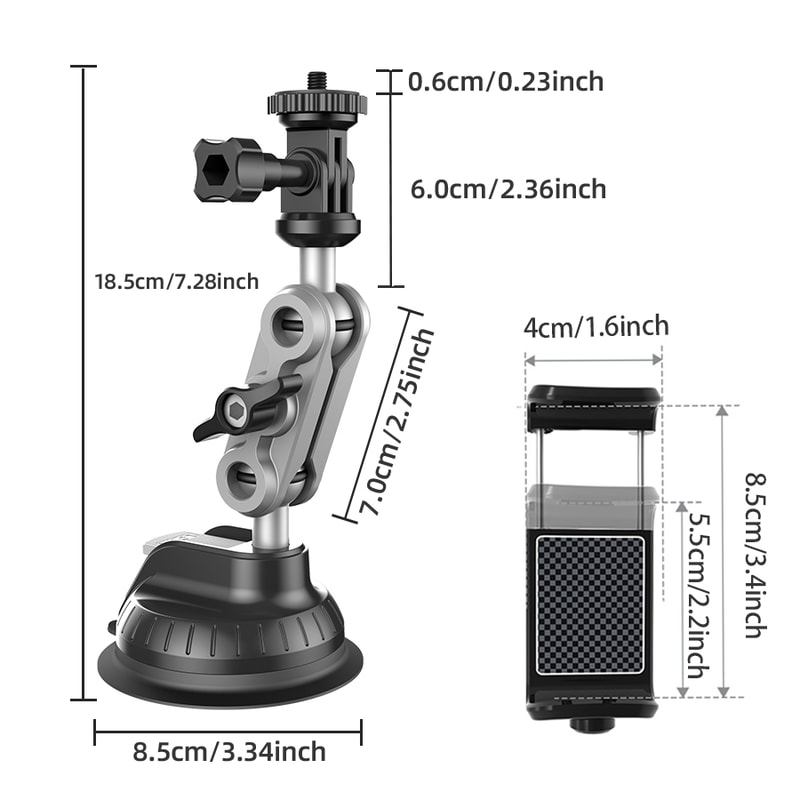 Camera Holder Stand With Phone Bracket For Dash Cam GPS Driving DVR And VLOG Recording 3