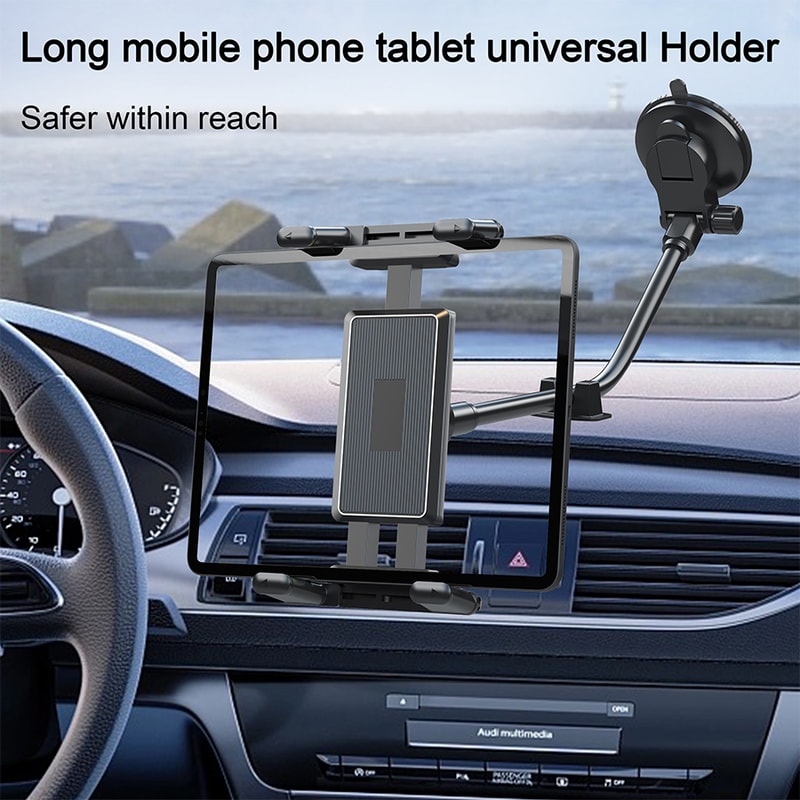 Car Dashboard Tablet Holder Suction Cup Mount For All Tablet And Phone Devices Large Clamp Windshie 3