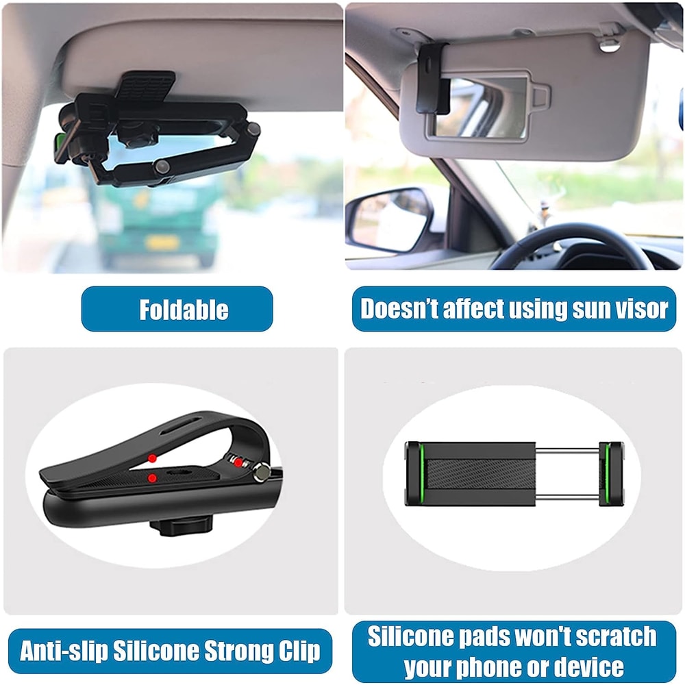 Multifunctional Rotating Sun Visor Phone Holder For Car Sun Visor Cell Phone Holder For IPhone Sams 4