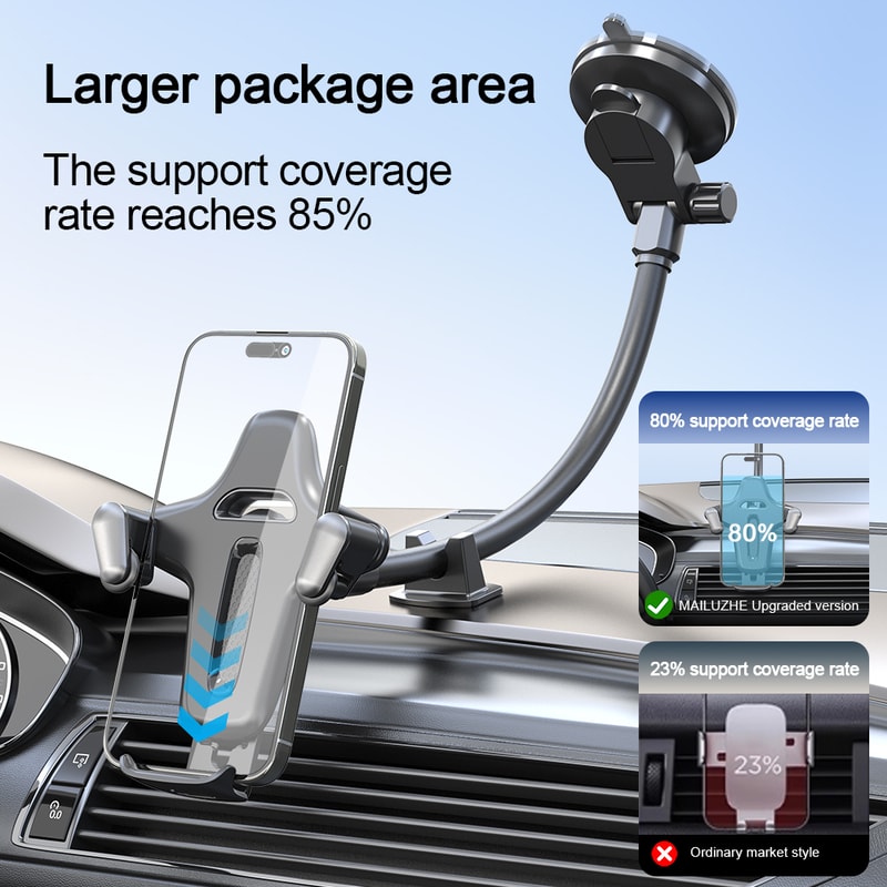 WindshieldDashboard Car Phone Holder Mount Long Arm Gooseneck Suction Cup Mount For Car Truck 5