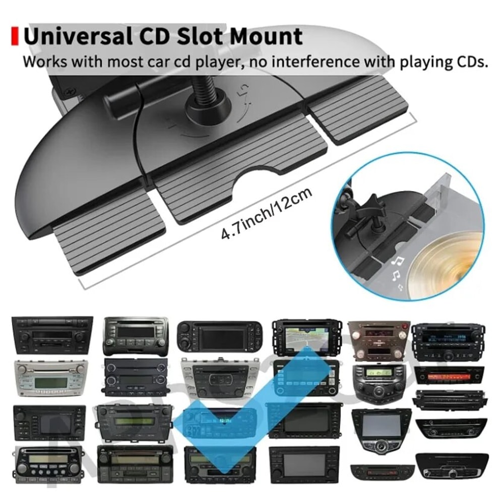 CD Slot Car Mount, Universal Car Mount for Tablet, Phone Holder for Smartphone