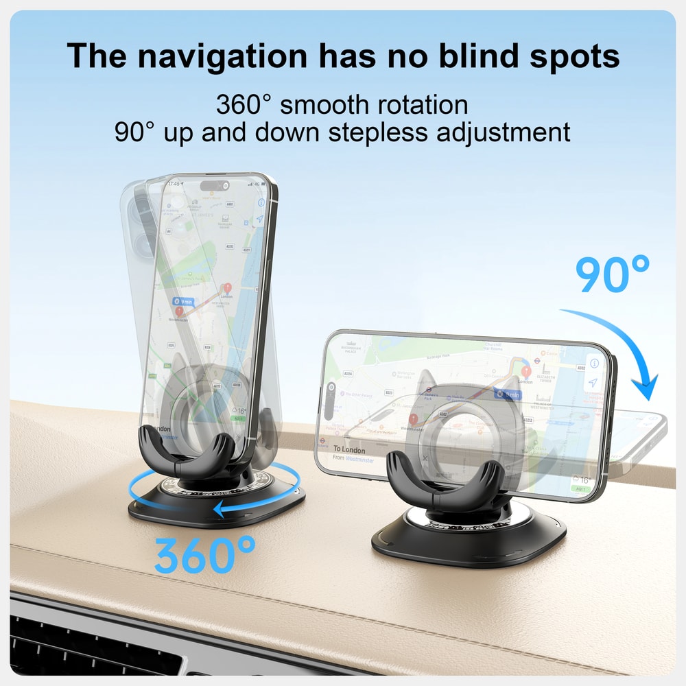 Dashboard Cell Phone Stand Rotating NonSlip Car Phone Holder Mat Compatible With All Smartphones 4