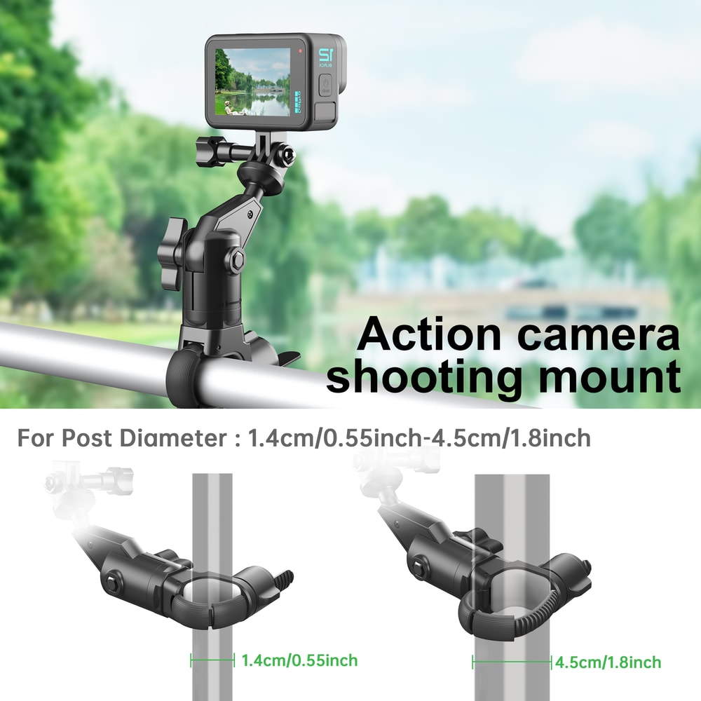 Clamp Mount Bike Holder LRBH Camera Handlebar Mount Ball Join For GoPro DJI Motorcycle Pipes Instal 2