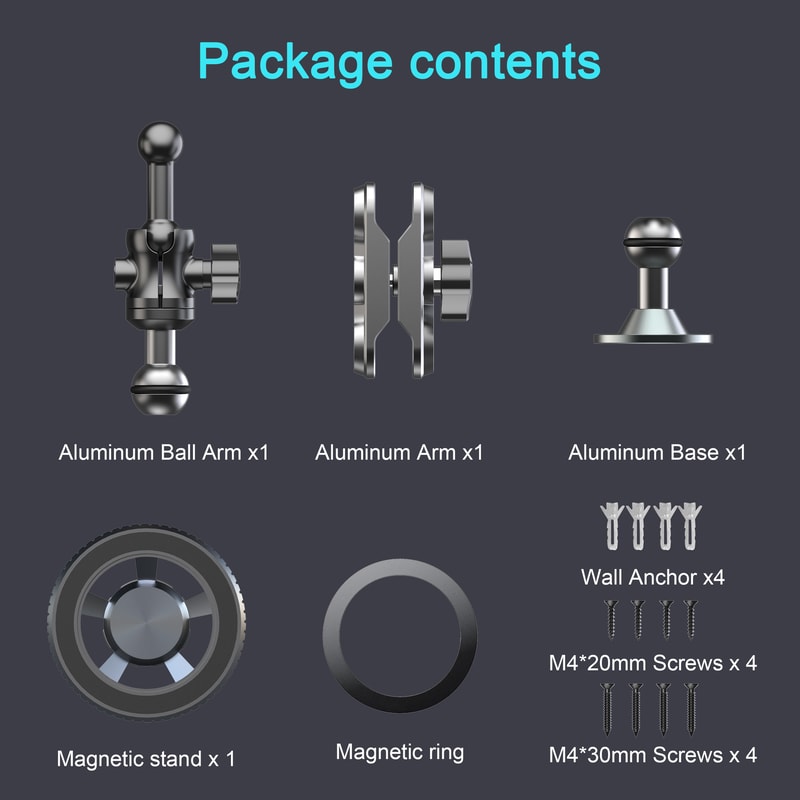 Heavy Duty Drill Base Magnetic Wall Holder For Wall Mount Kitchen Mount Car Dashboard Adjustable Al 2