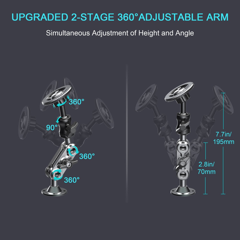 Heavy Duty Drill Base Magnetic Wall Holder For Wall Mount Kitchen Mount Car Dashboard Adjustable Al 3