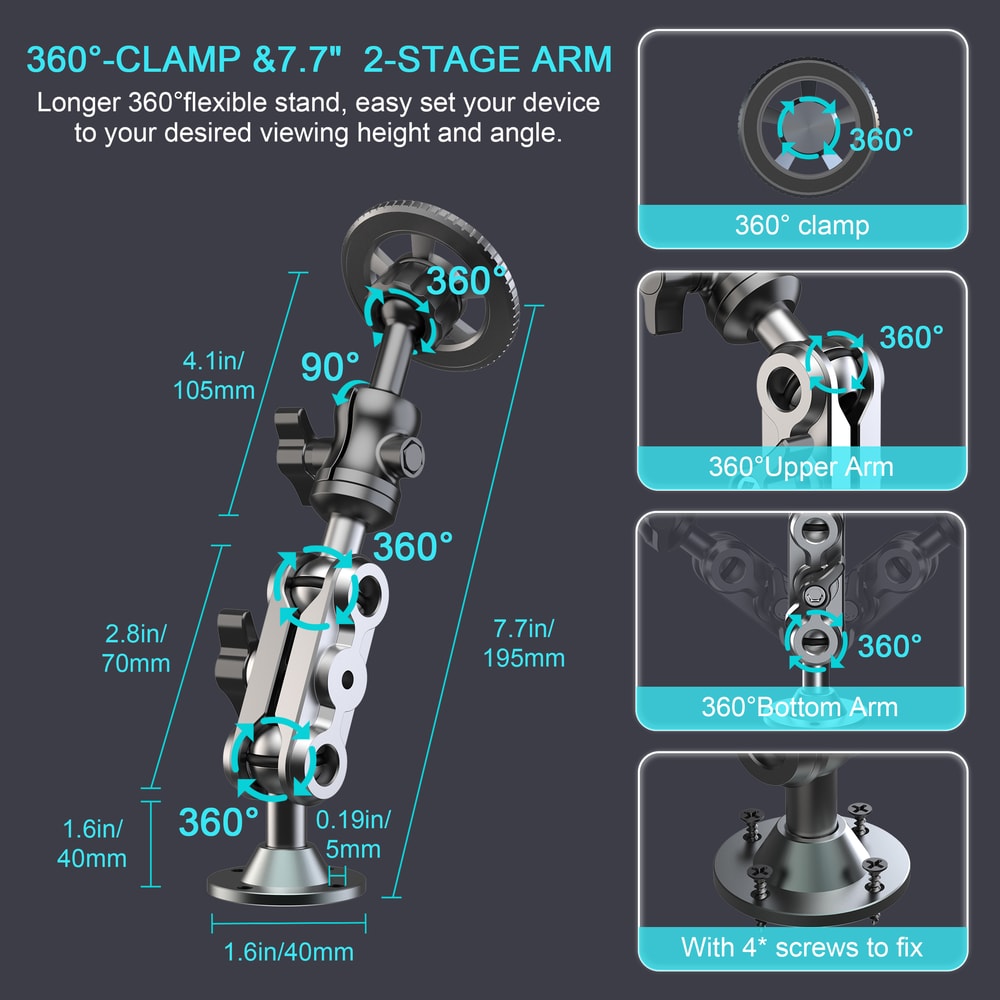 Heavy Duty Drill Base Magnetic Wall Holder For Wall Mount Kitchen Mount Car Dashboard Adjustable Al 4