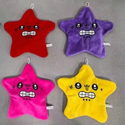 jumping star plush toy, angry moving expression schoolbag doll, soft kawaii fun trick toy gift