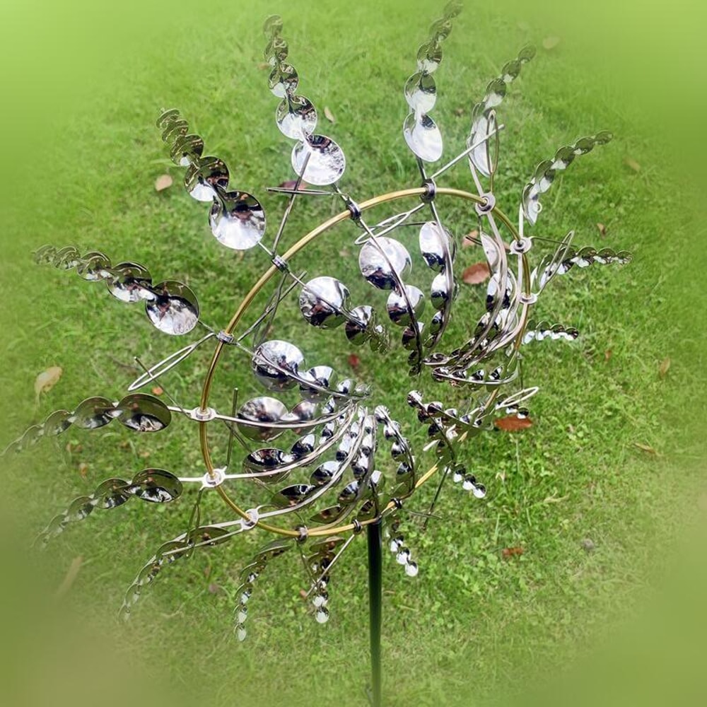 Wind Powered Kinetic Sculpture Unique And Magical Metal Windmill Yard And Garden Decor Toys 0