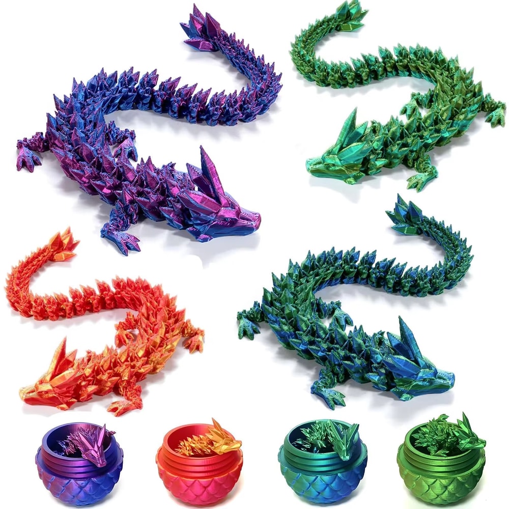 Full Articulated Dragon Model, Dragon Egg with Dragon, Movable Rotatable Desktop Ornament Toy for Kids