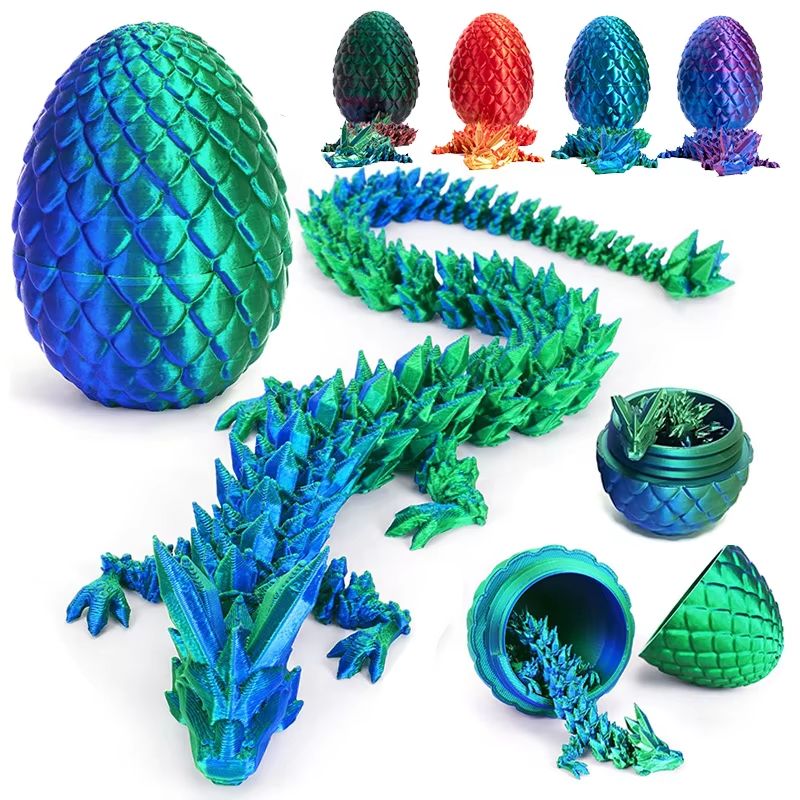 Full Articulated Dragon Model, Dragon Egg with Dragon, Movable Rotatable Desktop Ornament Toy for Kids