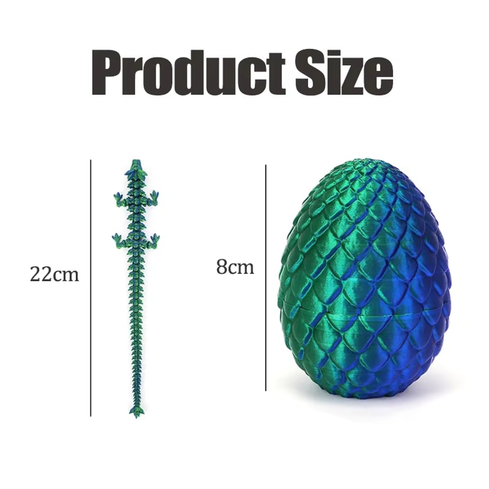 Full Articulated Dragon Model, Dragon Egg with Dragon, Movable Rotatable Desktop Ornament Toy for Kids