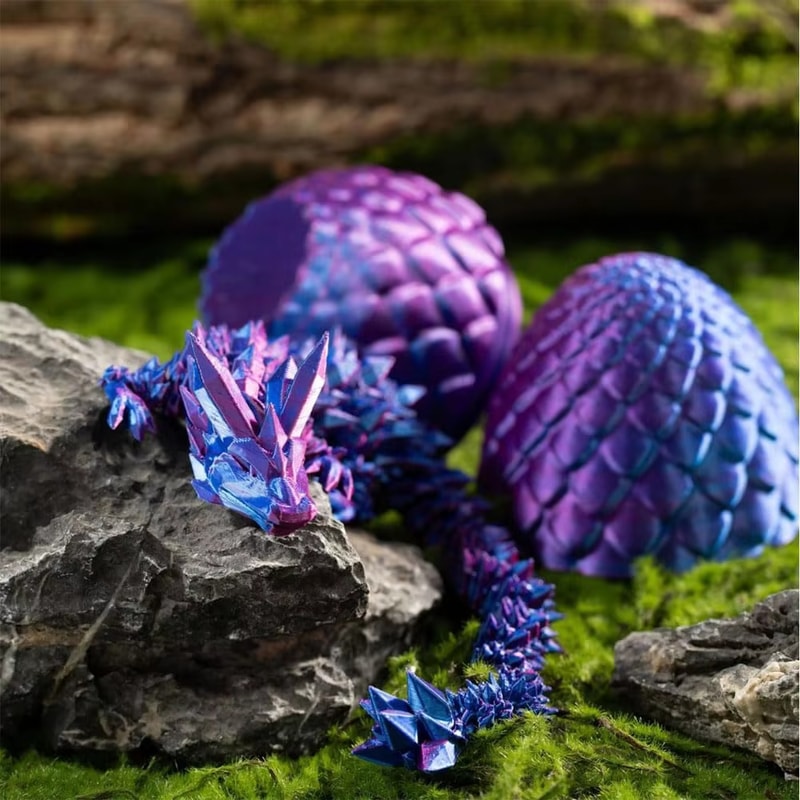 Full Articulated Dragon Model, Dragon Egg with Dragon, Movable Rotatable Desktop Ornament Toy for Kids