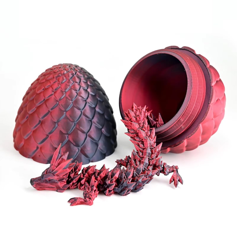 Full Articulated Dragon Model, Dragon Egg with Dragon, Movable Rotatable Desktop Ornament Toy for Kids