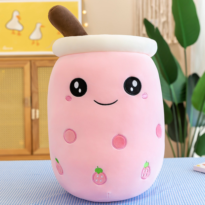 Kawaii Plush Toys Soft Boba Plush Bubble Tea Pillow For Babies 14