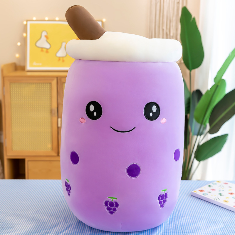 Kawaii Plush Toys Soft Boba Plush Bubble Tea Pillow For Babies 17