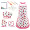 Kids Apron for Little Girls, Pink Chef Baking Set, Kitchen Cooking Play House Tools for Pretend Play Simulation